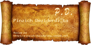 Pinzich Dezideráta névjegykártya